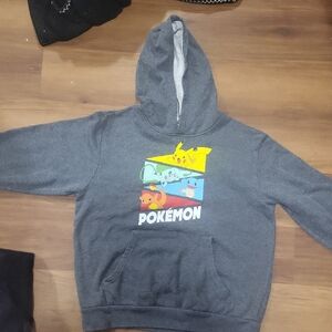 Gray Pokémon Hoodie with Pikachu and Friends